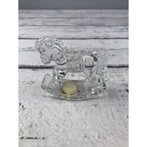 Princess House Treasures Germany 24% Lead Crystal Rocking Horse Figurine #840